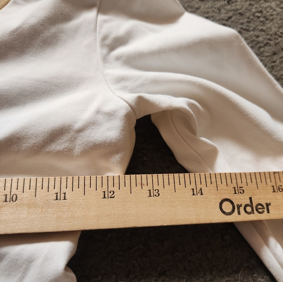 DAVID LERNER Women's Body Suit Small White Criss Cross Back Workout - Picture 5 of 10